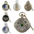 Montre de poche à quartz rétro antique pour hommes et femmes nouvelle mode horloge collier