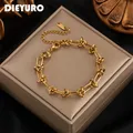 DIEYURO – Bracelet chaîne en acier inoxydable 316L couleur or argent pour femme classique