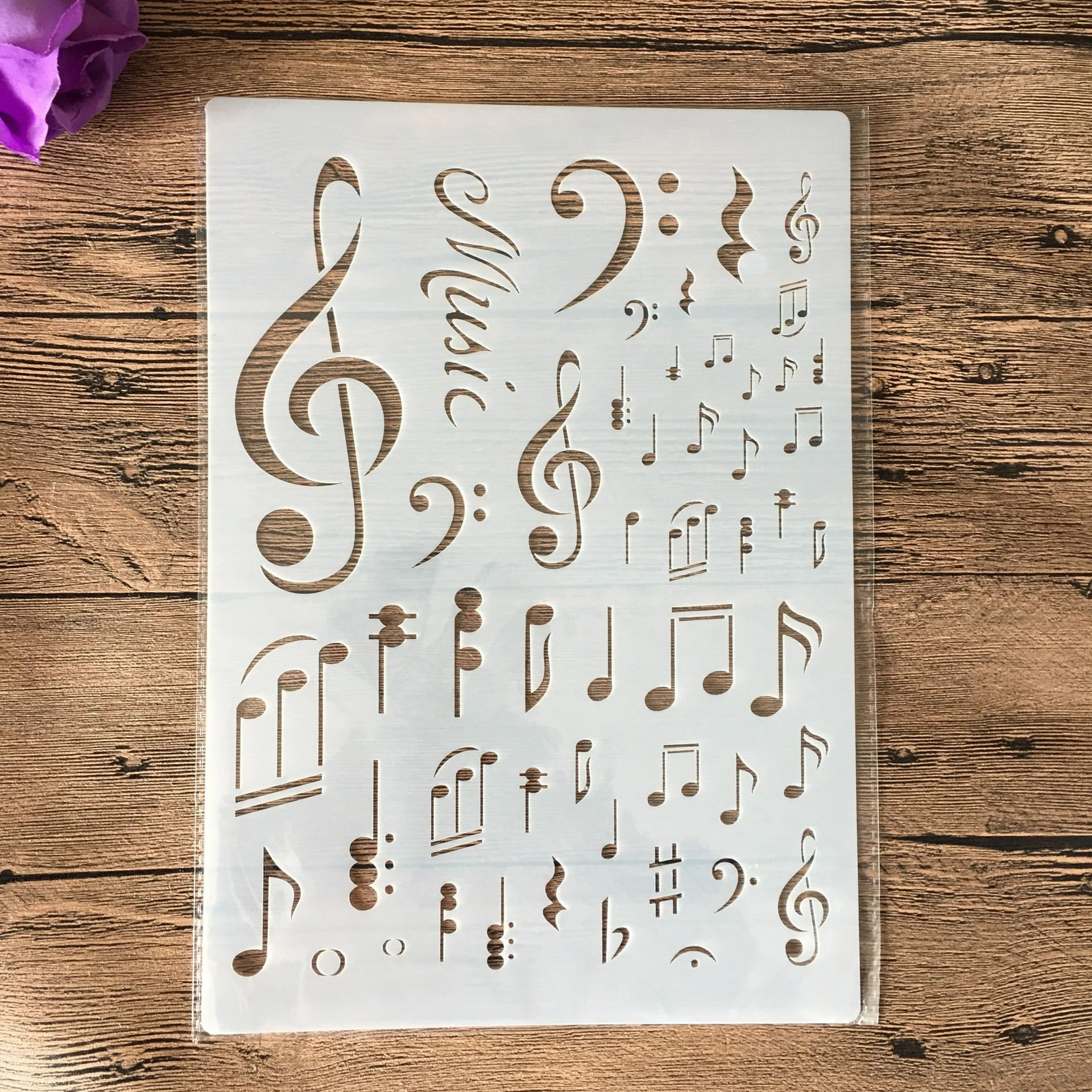 A4 note musicale bricolage pochoirs peinture murale Scrapbook coloriage gaufrage Album décoratif papier carte modèle, mur lettre gâteau