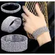 Bracelet en biscuits cristal pour femme bracelet commandé bracelet élastique fête de mariage