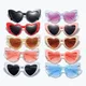 Lunettes de soleil en forme de cœur pour femmes lunettes de soleil d'amour scintillantes lunettes