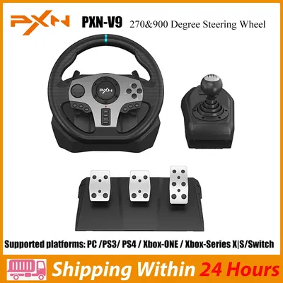 Volant de jeu PXN V9 Volante PC Racing 270 ° 900 ° PS4 PS3 PC Windows 7 8 10 11 Switch Xbox