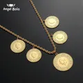 Collier en or avec pièce de monnaie arabe pour femme bijoux musulmans du Moyen-Orient argent arabe