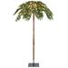 6 Feet Pre-Lit Xmas Palm Artificial Tree with 250 Warm-White LED Lights - 4.4'W x 4.4'D x 6'H ft.