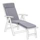 Gardenista Outdoor Garden Sun Lounger Cushion | Water Resistant Recliner Chair Sunlounger Pad 176x46x8cm | Hypoallergenic Patio Furniture Sunbed Cushions | Durable Thick and Comfortable (Grey)