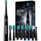 Electric Toothbrush, Sonic Toothbrushes with 8 Brush Heads 40000 VPM 5 Modes, Sonic Toothbrushes Fast Charge 4 Hours Last 30 Days (Sonic, Midnight)