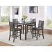 Red Barrel Studio® Grey Finish Dinette 5Pc Set Kitchen Breakfast Counter Height Dining Table W en Top Cushion 4X High Chairs Dining Room Furniture /Upholstered | Wayfair