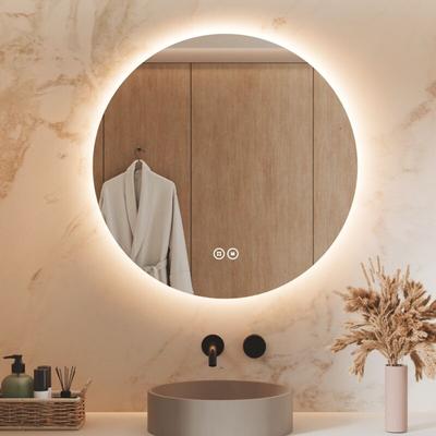 S'afielina - led Badspiegel Rund Badezimmerspiegel Wandspiegel mit Touch-Schalter,3 Lichtfarbe Image
