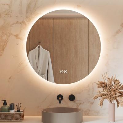 S'AFIELINA LED Badspiegel Rund Badezimmerspiegel Wandspiegel mit Touch-Schalter,3 Lichtfarbe