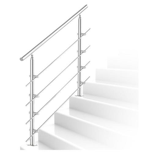 Treppengeländer 160cm 5 Querstreben Edelstahl Geländer und Handläufe Balkongeländer Aufmontage
