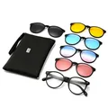 Monture de lunettes 6 en 1 pour hommes et femmes lunettes de soleil polarisées à clipser lunettes