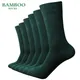 Chaussettes vertes en bambou pour hommes respirantes antibactériennes tenue d'affaires 6 paires