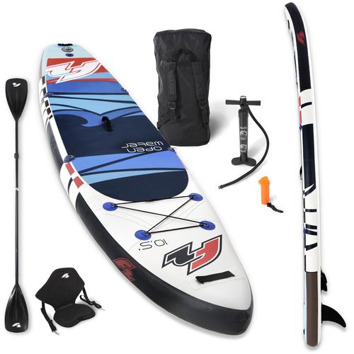 „SUP-Board F2 „“Open Water mit Sitz + Wendepaddel““ Wassersportboards Gr. 10,5 320 cm, blau Stand Up Paddle Paddling“