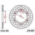 JT SPROCKETS Racelite Aluminium Schwarz Ritzel 897 - 520