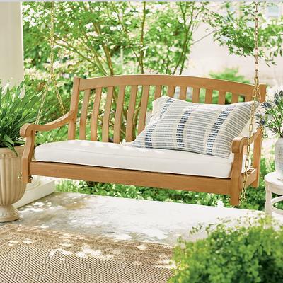 All-Natural Teak Outdoor Outdoor Patio Swing - Grandin Road