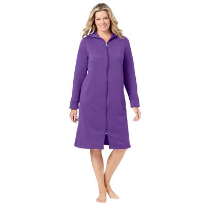 Plus Size Women's Short Hooded Sweatshirt Robe by Dreams & Co. in Plum Burst (Size 5X)