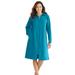 Plus Size Women's Short Hooded Sweatshirt Robe by Dreams & Co. in Deep Teal (Size 2X)