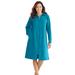 Plus Size Women's Short Hooded Sweatshirt Robe by Dreams & Co. in Deep Teal (Size M)