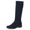Schlupfstiefel CAPRICE, Damen, Gr. 37,5, XS-Schaft, blau (dunkelblau), Textil, unifarben, klassisch, Schuhe, Blockabsatz, Langschaftstiefel in klassischer Linie, XS Schaft