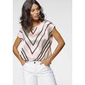 Shirtbluse LAURA SCOTT Gr. 46, bunt (rosa, mint, gemustert) Damen Blusen kurzarm