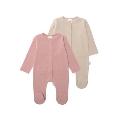 Overall LILIPUT, Kinder, Gr. 68, EURO-Größen, braun (braun, rosa), 95% Baumwolle, 5% Polyester, casual, Rundhals, Langarm, Overalls, mit praktischer Druckknopfleiste Image