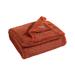 Eddie Bauer Ribbed Textured Stripe Solid Plush Throw Blanket Polyester in Red/Brown | 60 H x 50 W in | Wayfair USHSHF1238590