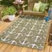 94 x 63 x 0.13 in Rug - Unique Loom Glidden Machine Made Power Loom Plastic Indoor/Outdoor Rug in Green/Ivory | 94 H x 63 W x 0.13 D in | Wayfair