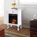 Charlton Home® Compact Electric Fireplace Stove Freestanding Heater w/ Realistic Flame in White | 34 H x 23 W x 13 D in | Wayfair