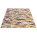 Brown/Indigo 94 x 67 x 0.17 in Area Rug - Foundry Select Patchwork Handmade Cowhide Rectangle 5'7" x 7'10" Cowhide Area Rug in Violet/Brown/Yellow Cowhide | Wayfair