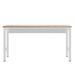 "Fortress 72.4"" Natural Wood and Steel Garage Table in White - Manhattan Comfort 6GMC-WH"