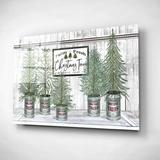 The Holiday Aisle® Galvanized Pots White Christmas Trees II - Unframed Print Plastic/Acrylic | 12 H x 16 W x 0.13 D in | Wayfair