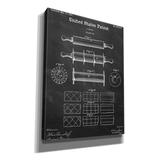 Williston Forge Rolling Pin Blueprint Patent Chalkboard - Wrapped Canvas Drawing Print Canvas in Black/Gray/White | 16 H x 12 W x 0.75 D in | Wayfair