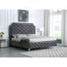 House of Hampton® Destinei Panel Upholstery Platform Bed Wood & /Upholstered/Velvet in Gray | 61 H x 70 W x 85 D in | Wayfair