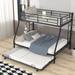 Isabelle & Max™ Twin Over Full Steel Frame Bunk Bed Wood in Black | 63 H x 56.3 W x 78.1 D in | Wayfair 968F8B5A2F4A42808E0B7CE7A9BB1234