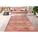Pink 59 x 31 x 0.5 in Area Rug - Union Rustic Geometric Modern Contemporary Outdoor Area Rug for Livingroom - Salmon Red | Wayfair