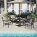 Winston Porter Elieen Square 4 - Person 37" Long Outdoor Dining Set w/ Cushions Metal in Black | 36.8 W x 36.8 D in | Wayfair