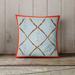 East Urban Home Eco-fill Indoor/Outdoor Geometric Square Throw Cushion Eco-Fill/Polyester in Orange/Blue/Brown | 18 H x 18 W x 4 D in | Wayfair