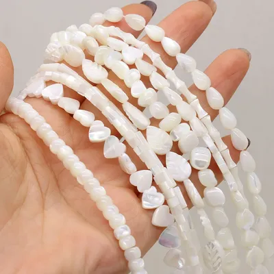 Perles de coquillage blanches d'eau douce naturelles de différentes formes perles d'espacement