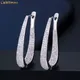 CWWZircons – boucles d'oreilles en pierre de zircon cubique couleur or blanc grand cerceau de