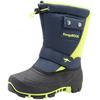 Winterstiefel KANGAROOS "Kanga-Bean II", Damen, Gr. 35, blau (navy, lime), Synthetik, Textil, sportlich, Schuhe, Snowboots, Winterboots, Winterschuhe, wasserabweisend