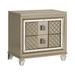 Elegant Design Champagne Metallic Finish 1pc Nightstand