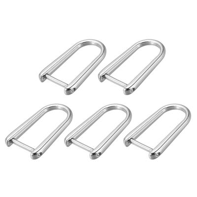 Purse Strap Rings, 5Pcs 45mm Metal Screw-in Shackle Buckle for Bag Craft, Silver - Silver Tone