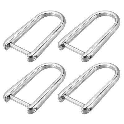 D-Rings Screw in Shackle, 4Pcs 45mm Horseshoe U Shape D Ring for Bag - Silver Tone