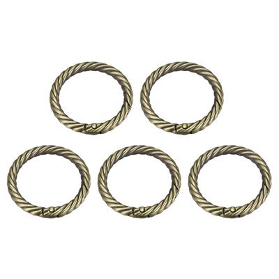 Purse Strap Rings, 5Pcs 42mm O Ring Metal Spring Snap Buckle for DIY Bag, Bronze