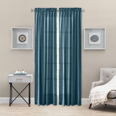 Wide Width Portland Tailored Panel by Ellis Curtains in Blue (Size 48