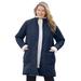 Plus Size Women's Reversible Puffer and Fleece Coat by Woman Within in Navy (Size L)