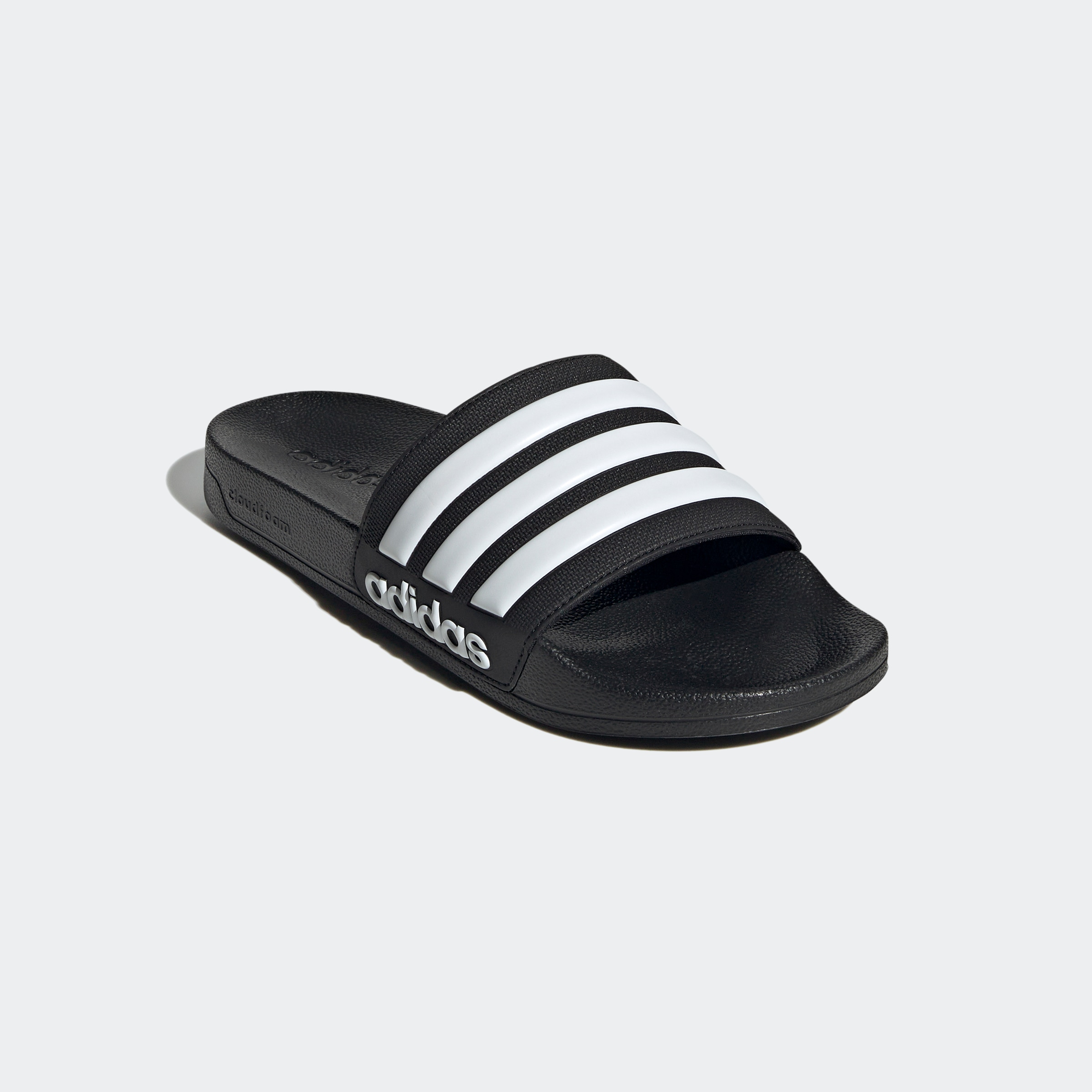Badesandale ADIDAS SPORTSWEAR "SHOWER ADILETTE", Damen, Gr. 47, schwarz-weiß (core schwarz, ftwr weiß, core schwarz), Synthetik, Schuhe
