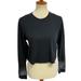 Adidas Tops | Adidas Women's Long Green Crew Neck Black Cropped Tee Size M | Color: Black | Size: M