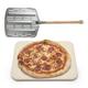 Hans Grill Pizza Stone PRO XL Baking Stone For Pizzas use in Oven, Grill or BBQ FREE Long Handled Anodised Aluminium Pizza Peel | Rectangular Stone 15 x 12" Inches | For Pies, Pastry, Bread, Calzone