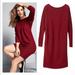 Athleta Dresses | Athleta Red 100% Merino Wool Ribbed Sweater Dress Size Xxs Soft Stretchy Knit | Color: Red | Size: Xxs